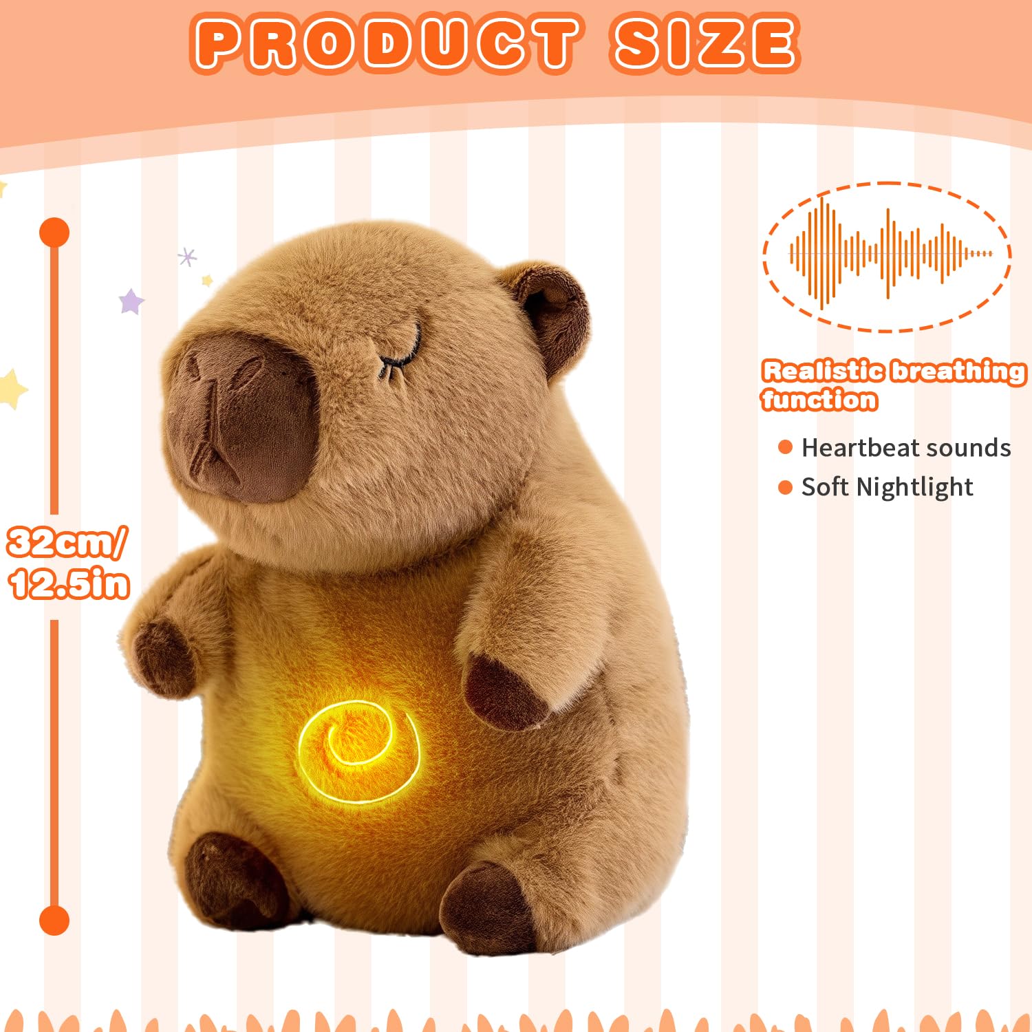 NXNYNZ capybara breathing plush, side view, portable companion for travel or breaks