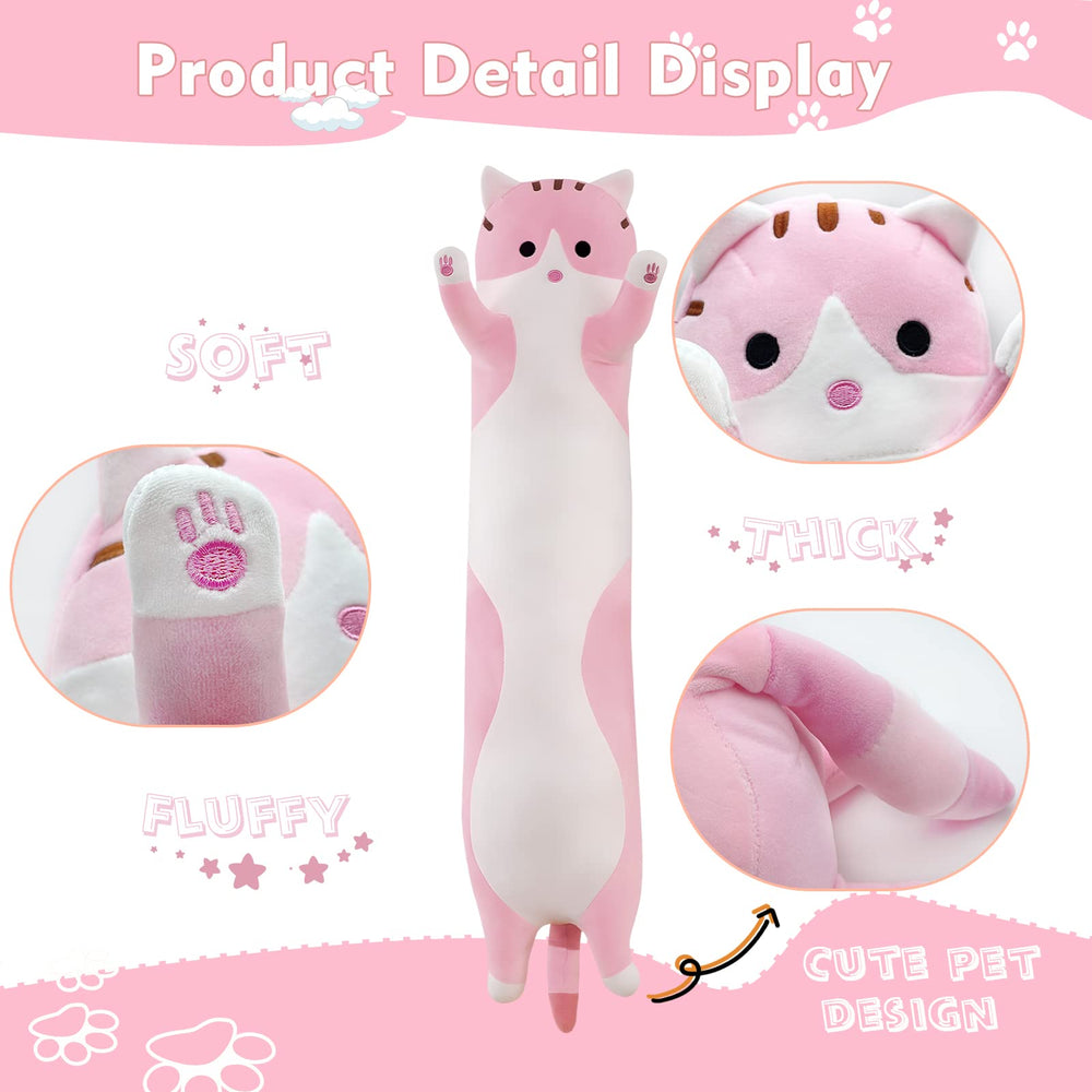 NXNYNZ cat plush body pillow close-up on plush padding