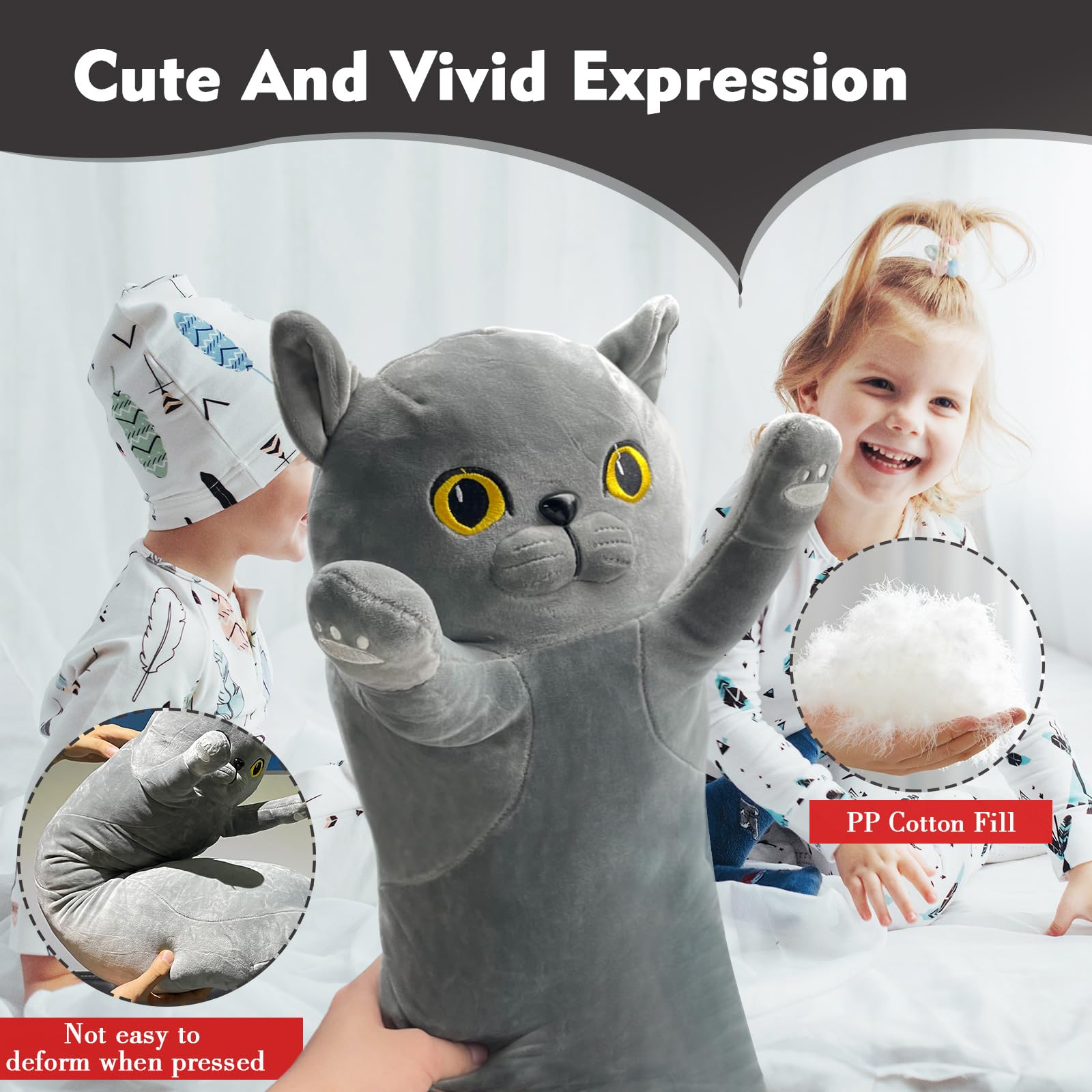NXNYNZ kawaii cat plush hugging ambiance ideal for relaxation.