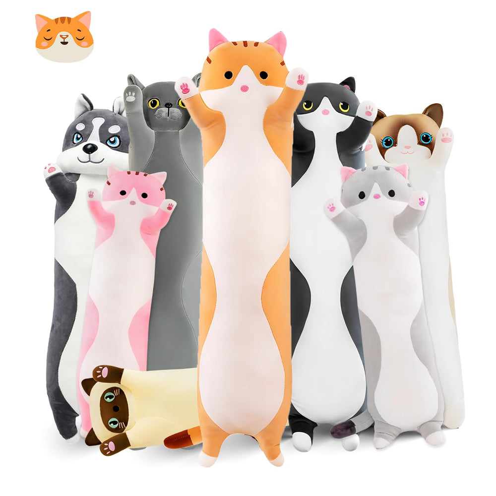 NXNYNZ long cat pillow 51in yellow offers soft full-body comfort.