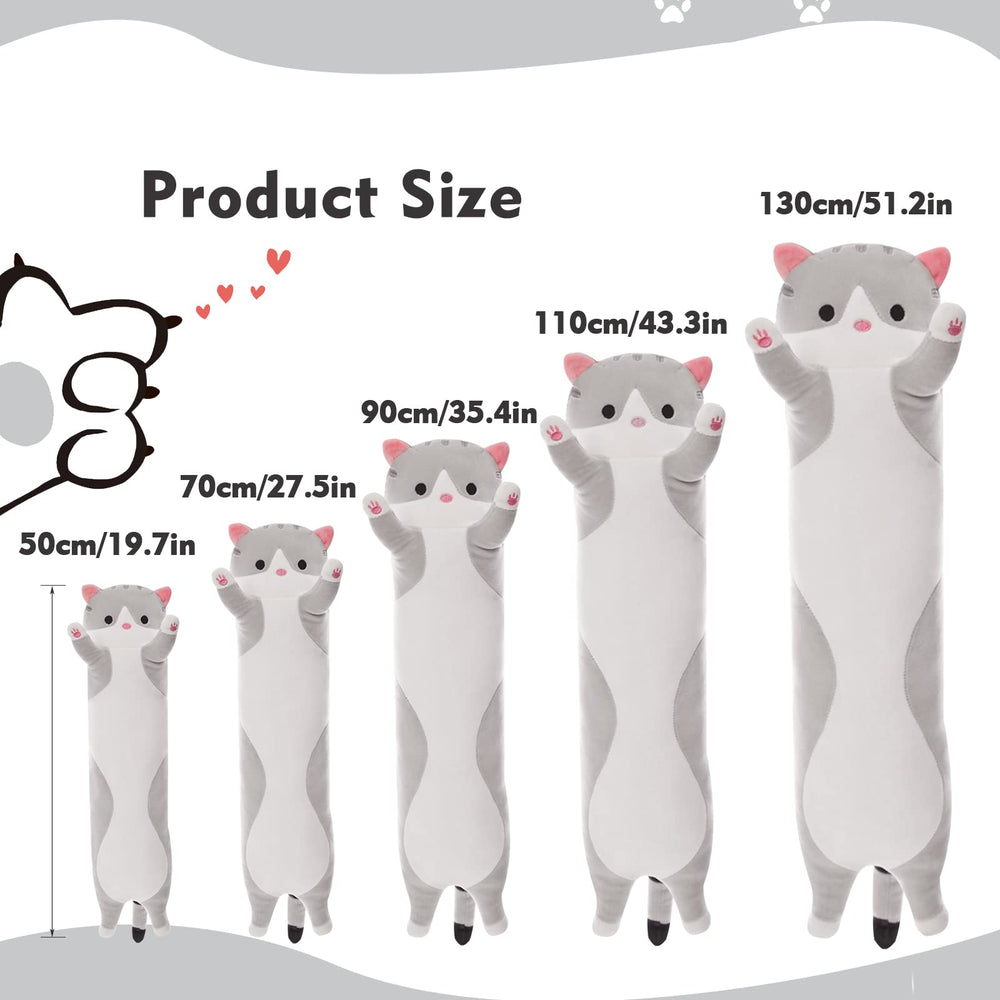 NXNYNZ long cat pillow yellow full-body cuddle and decor