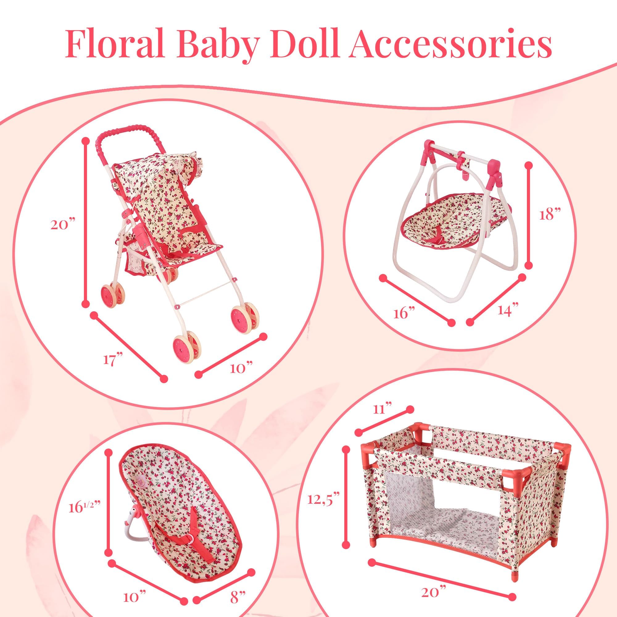 nydoll-pack-n-play doll crib, portable set ideal for travel and sleepovers.