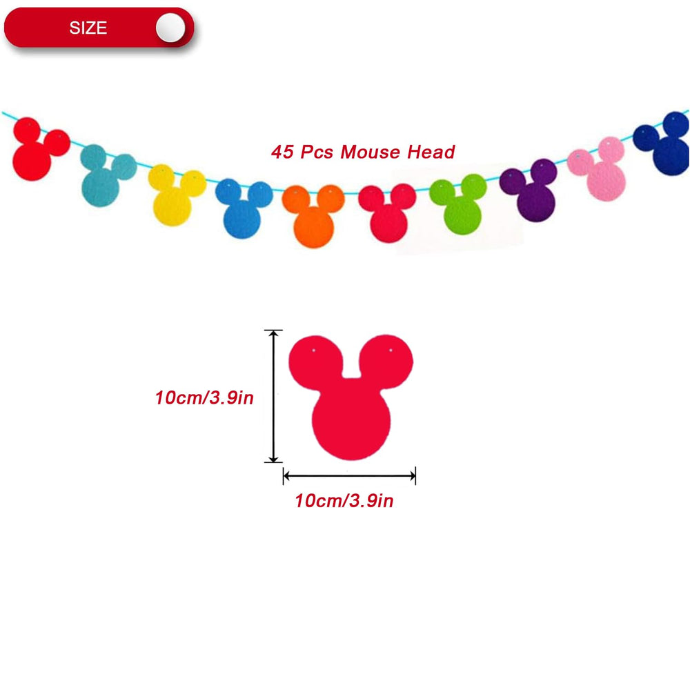 Nyhpar 45pcs mouse head flags create playful, reusable decor accent.