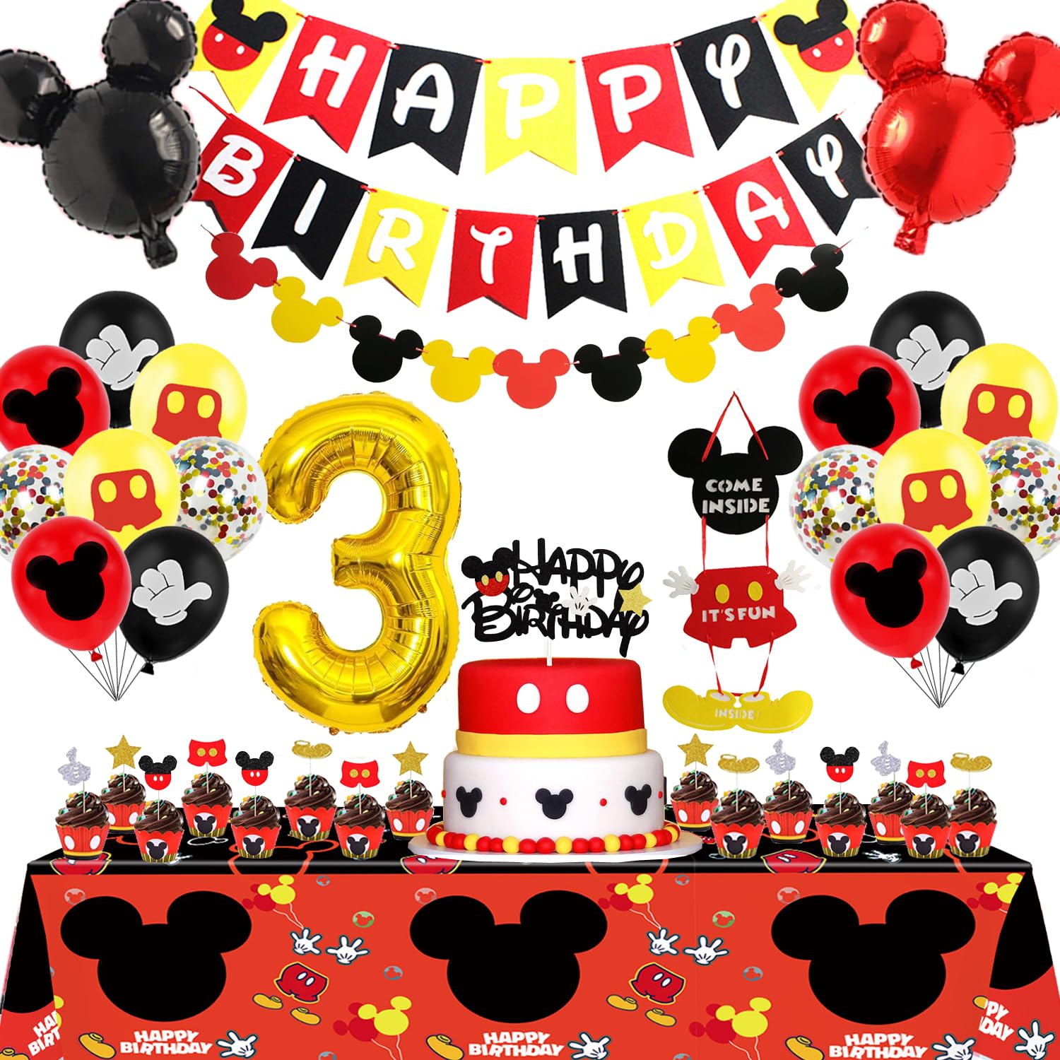 Nyhpar Cartoon Mouse 3rd Birthday banner enhances a playful party welcome.