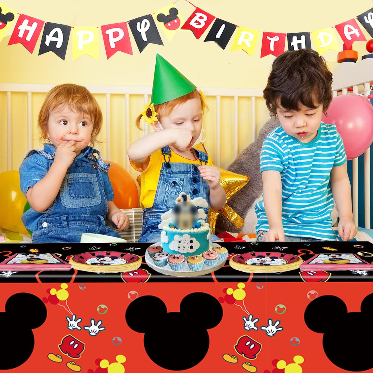 Nyhpar party table covers protect tables while providing a cheerful backdrop.