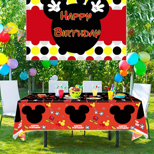 Nyhpar 86.6×51.2 inch table cover in black and red for dramatic party tables.