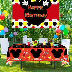 Nyhpar 86.6×51.2 inch table cover in black and red for dramatic party tables.