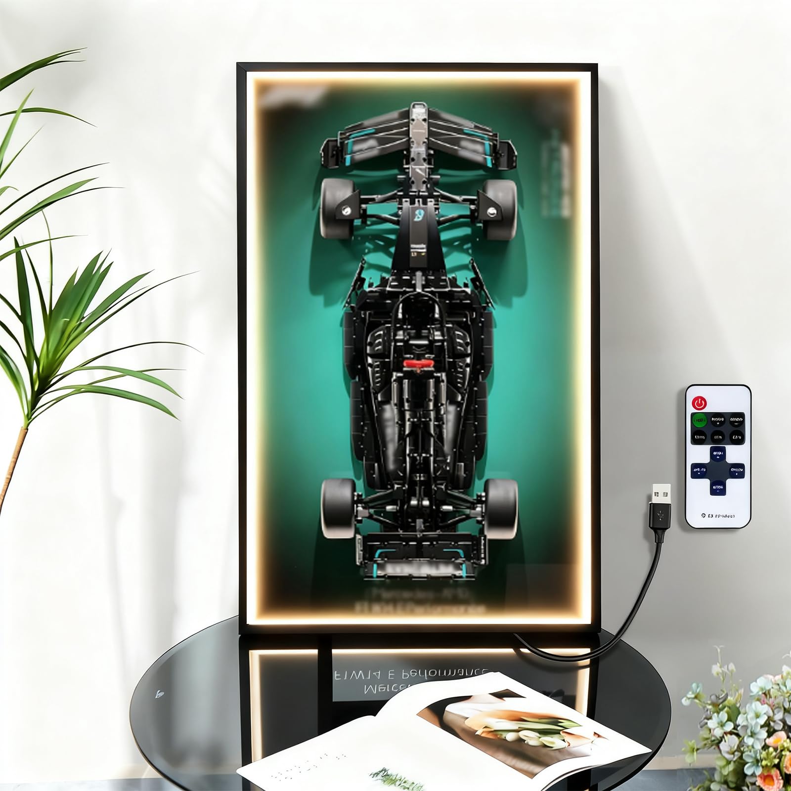 NyTfxkeJ LED wallboard display for Mercedes AMG F1 Lego model.