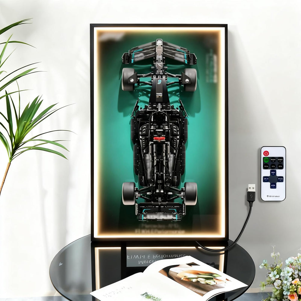 NyTfxkeJ LED wallboard display for Mercedes AMG F1 Lego model.