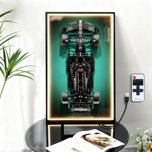 NyTfxkeJ LED wallboard display for Mercedes AMG F1 Lego model.