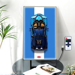 NyTfxkeJ wallboard with LED light highlighting the LEGO display for bright visibility.