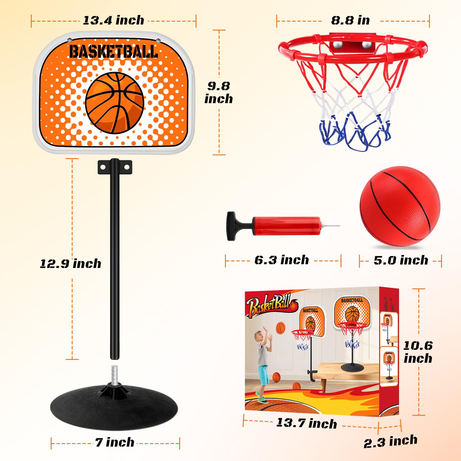 NZQXJXZ toddler basketball hoop includes two high-bounce balls for lively games