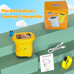 User-friendly OAEBLLE microscope supports ages 4–12 with supervision.
