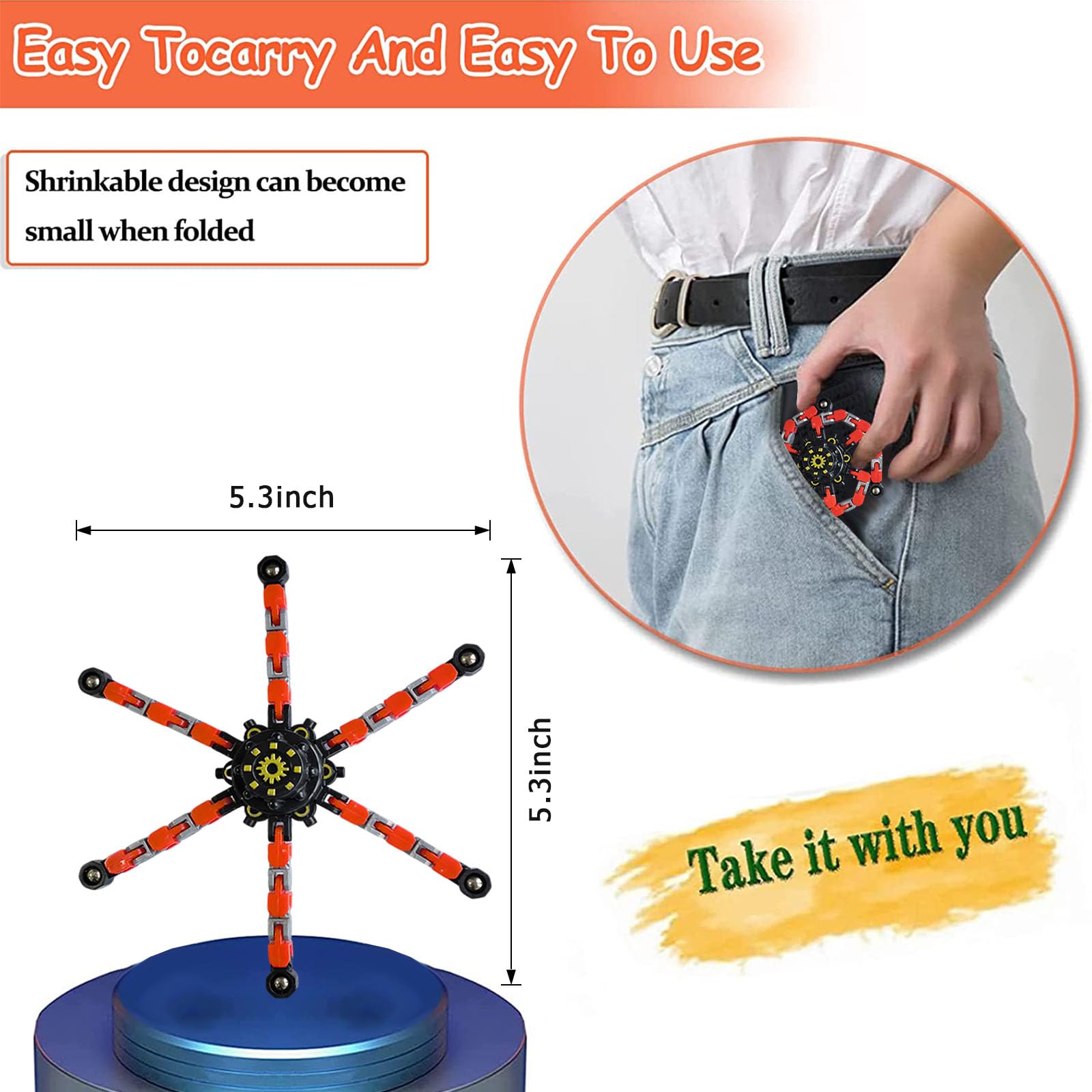 OAHCGNO S stress-relief fidget provides calm portable entertainment.