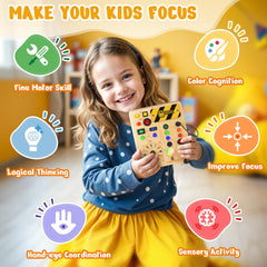 OAKJAR Toddler travel toy featuring LED switches for on-the-go play.