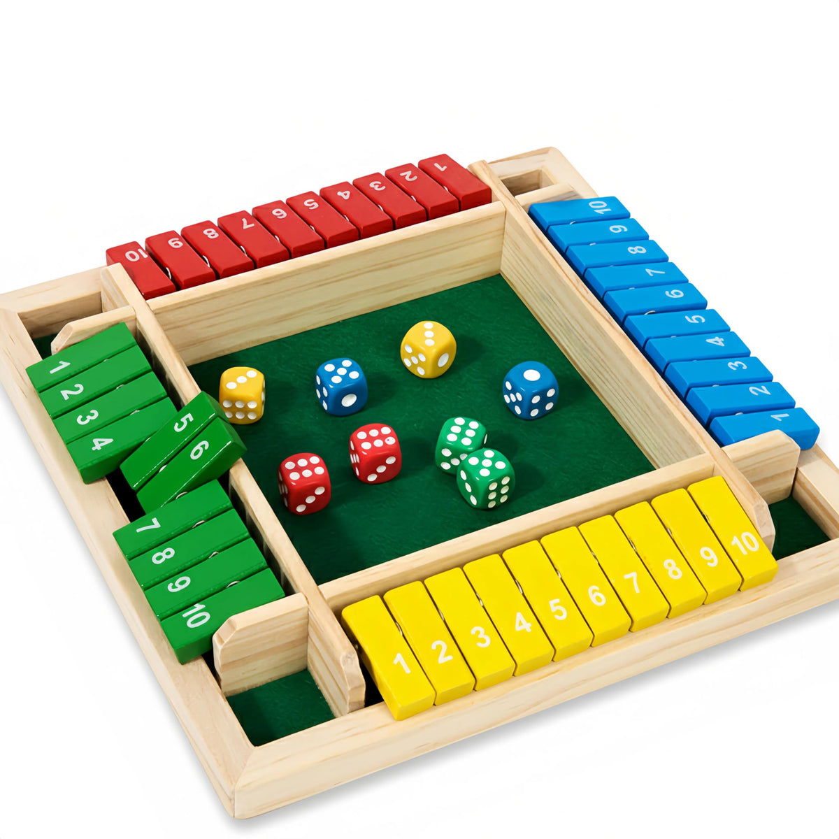 OANM Studio Wooden Shut The Box Game board ready for social game night.
