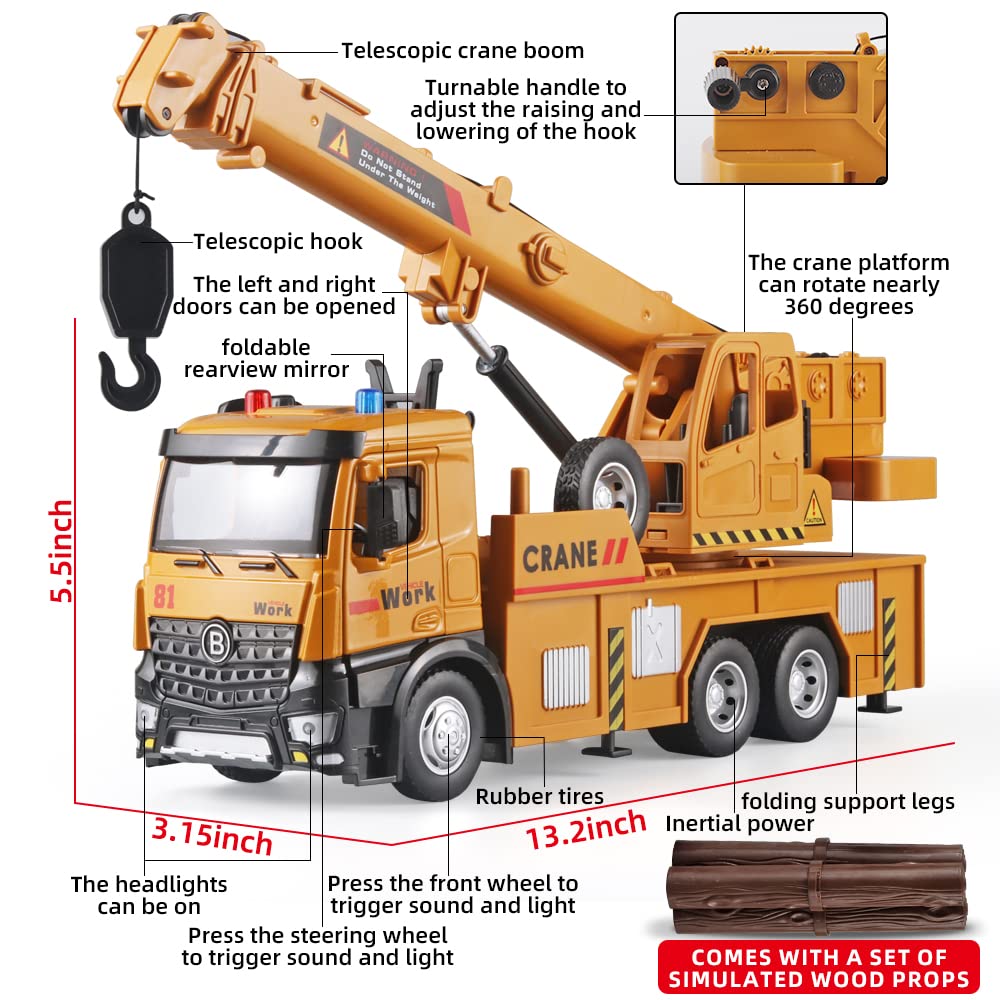 OANMYJJO crane toy features 360-degree rotation for dynamic construction play.