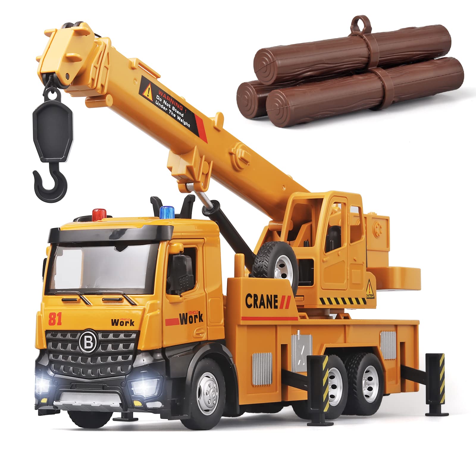 OANMYJJO crane toy with extended boom for realistic play and fine motor practice.