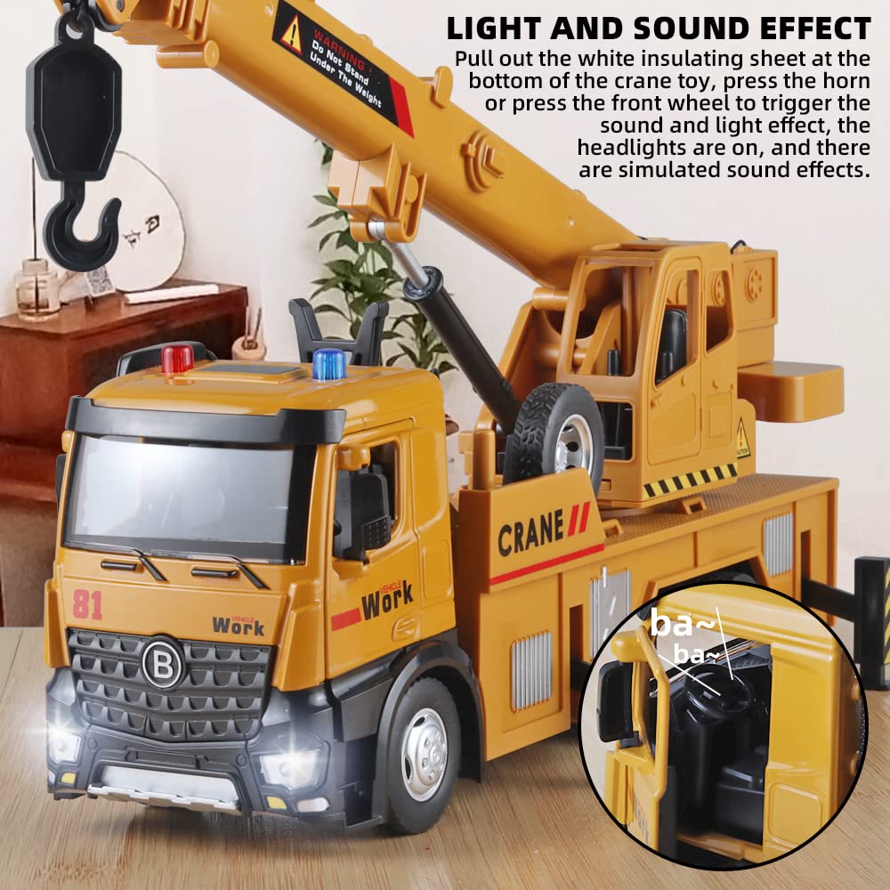 OANMYJJO crane toy with simulated sounds and lights enhances immersive pretend play.