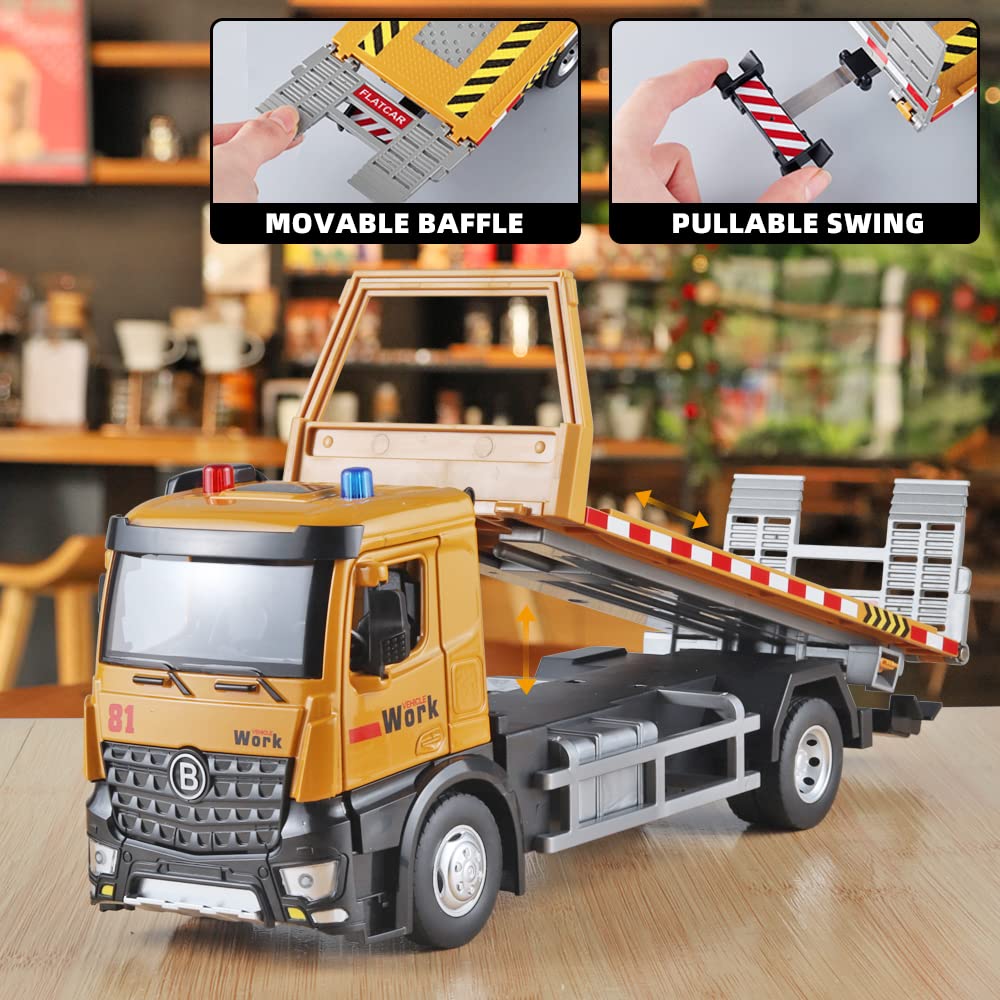 OANMYJJO tow truck toy with extendable flatbed in action