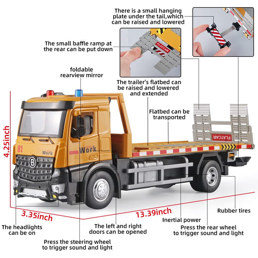 OANMYJJO tow truck toy with simulated lights and sounds