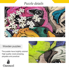 Oarencol Colorful pug art puzzle sparks creativity during leisure time.
