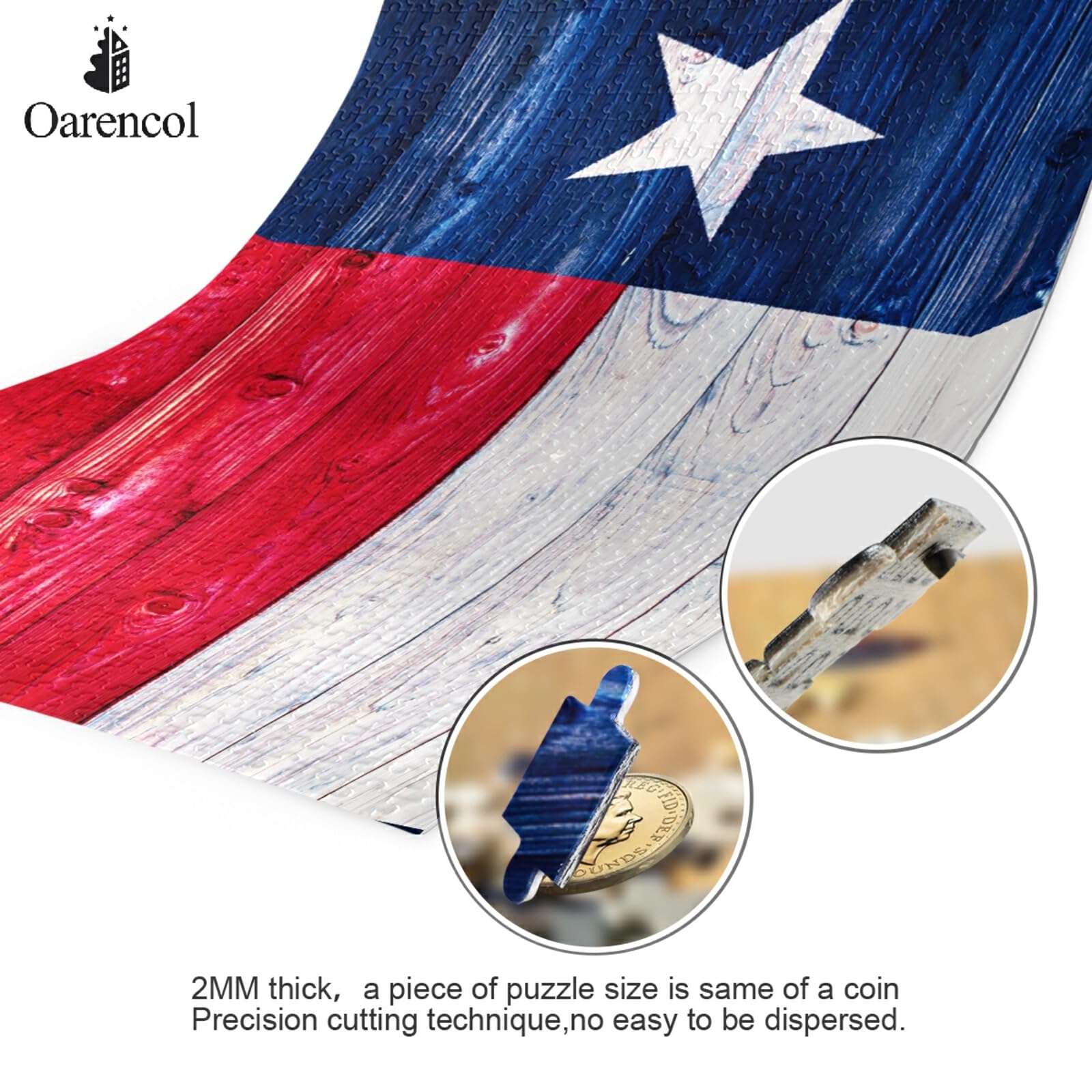 Oarencol puzzle with precise piece fit ensures satisfying assembly.