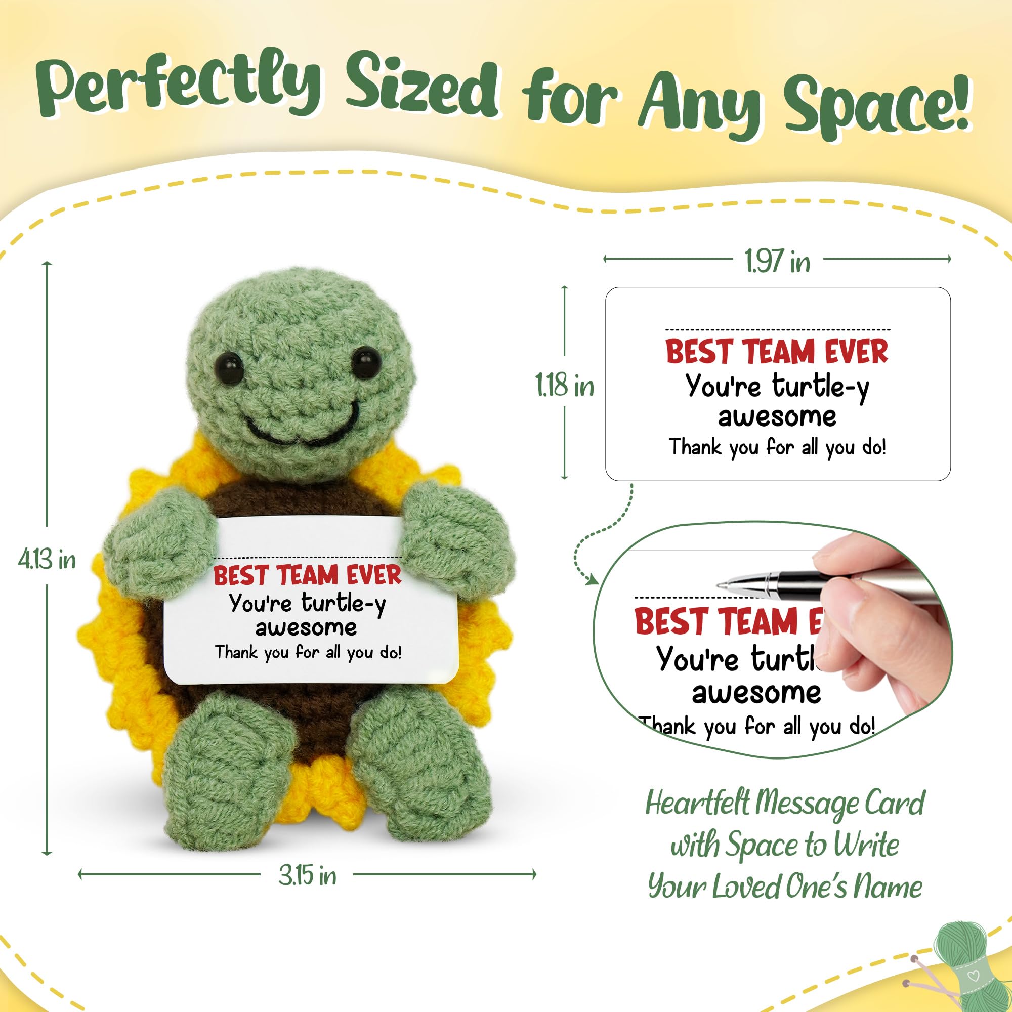 OASSIE small turtle crochet serves as a compact desk companion