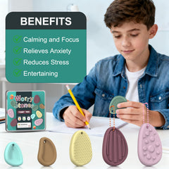 OasVtl sensory stone on desk illustrating quiet focus aid