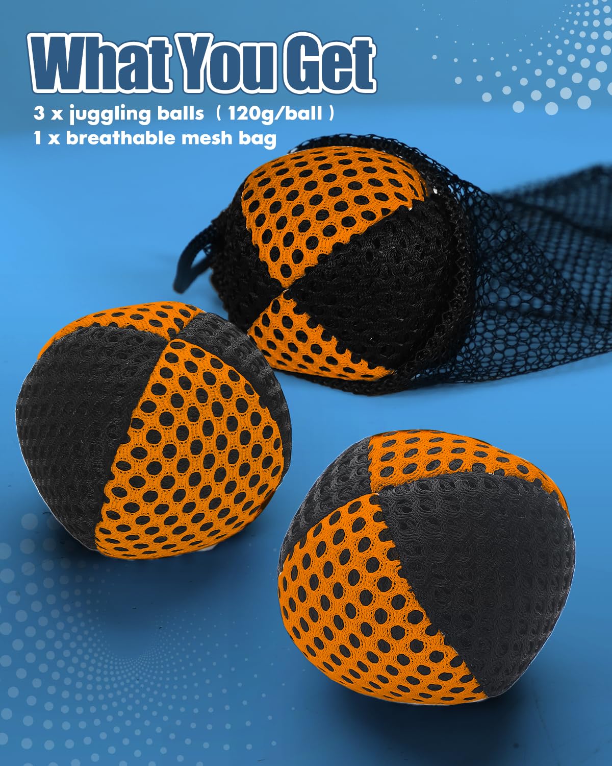 oazoxcx juggling balls bright black and orange colors aid quick tracking.
