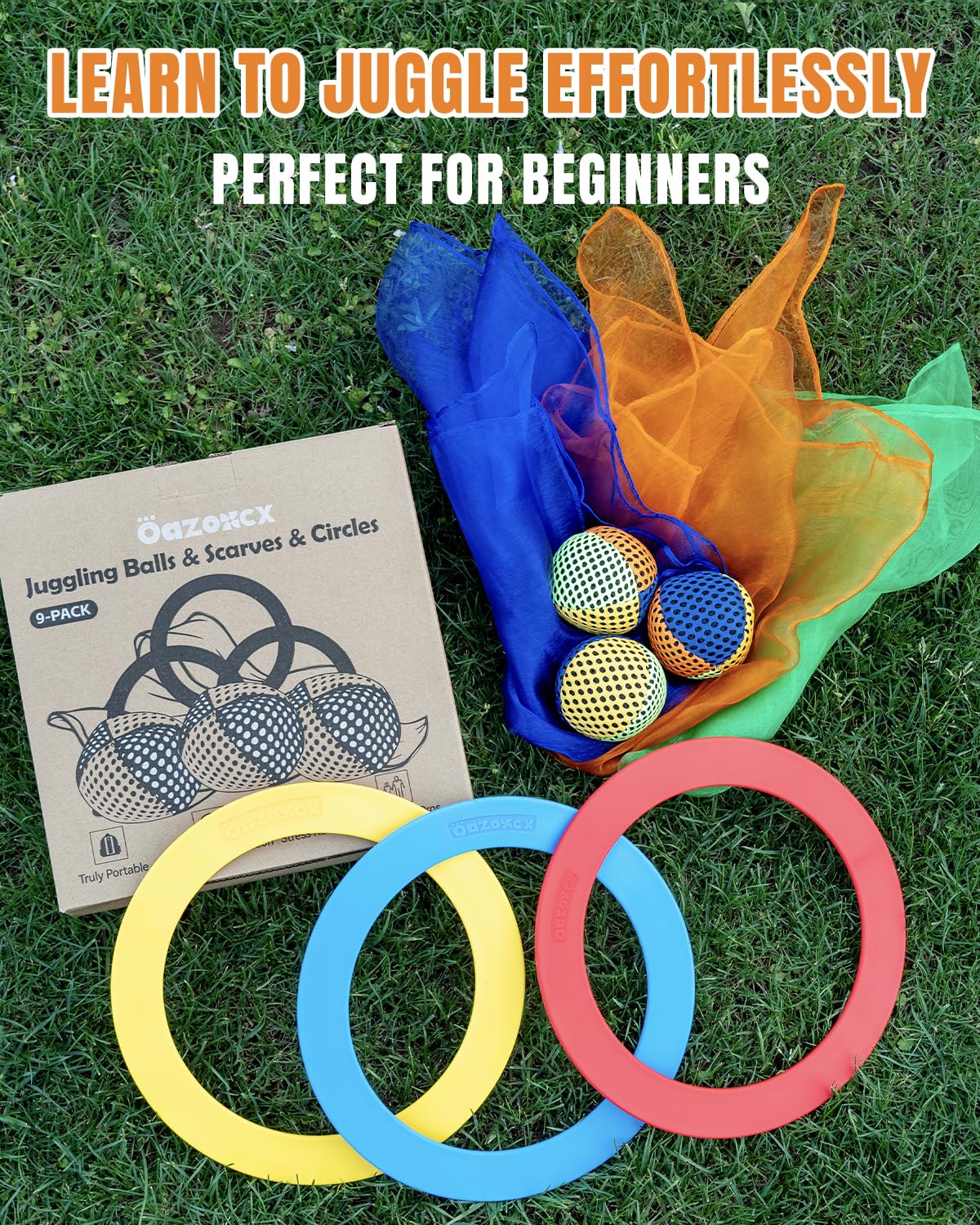 oazoxcx starter set supports solo or group juggling sessions