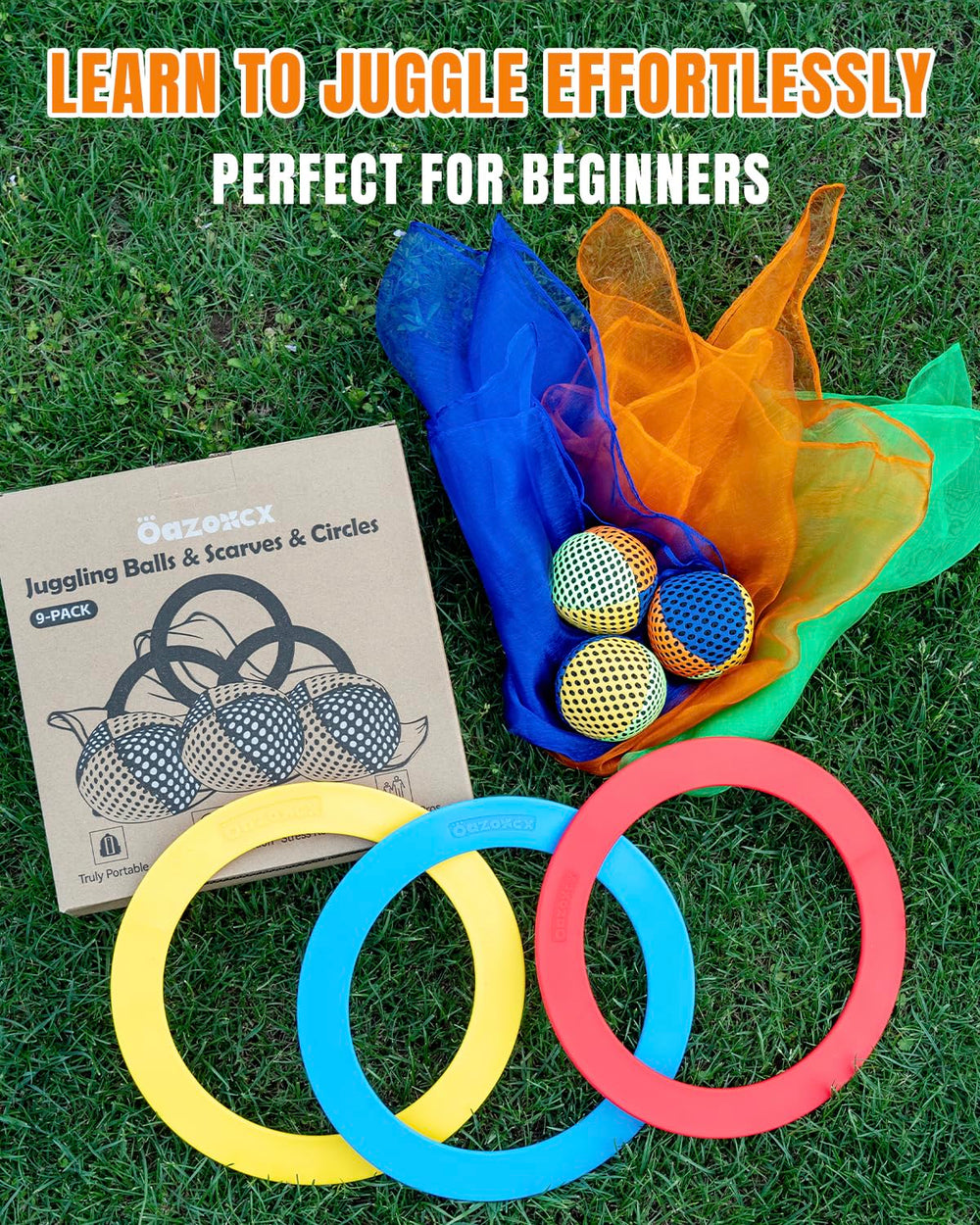 oazoxcx starter set supports solo or group juggling sessions