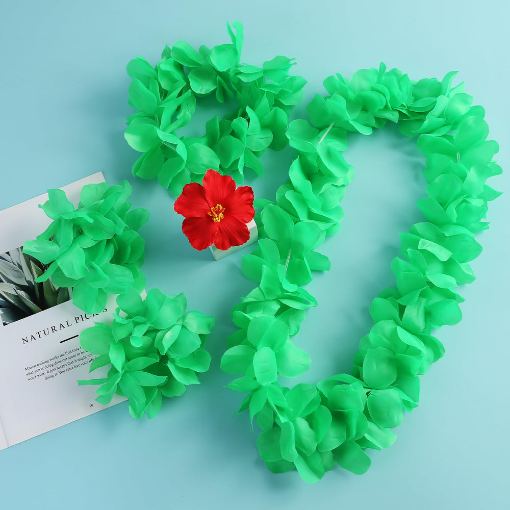 Obavioy luau flower necklace completes a tropical party look
