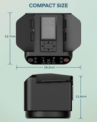 OBLITZON compact portable design fits on small tables and travels well