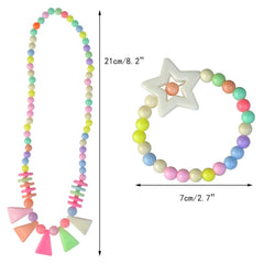 obmwang colorful acrylic bead necklace enhances playful outfits and costume dress-up