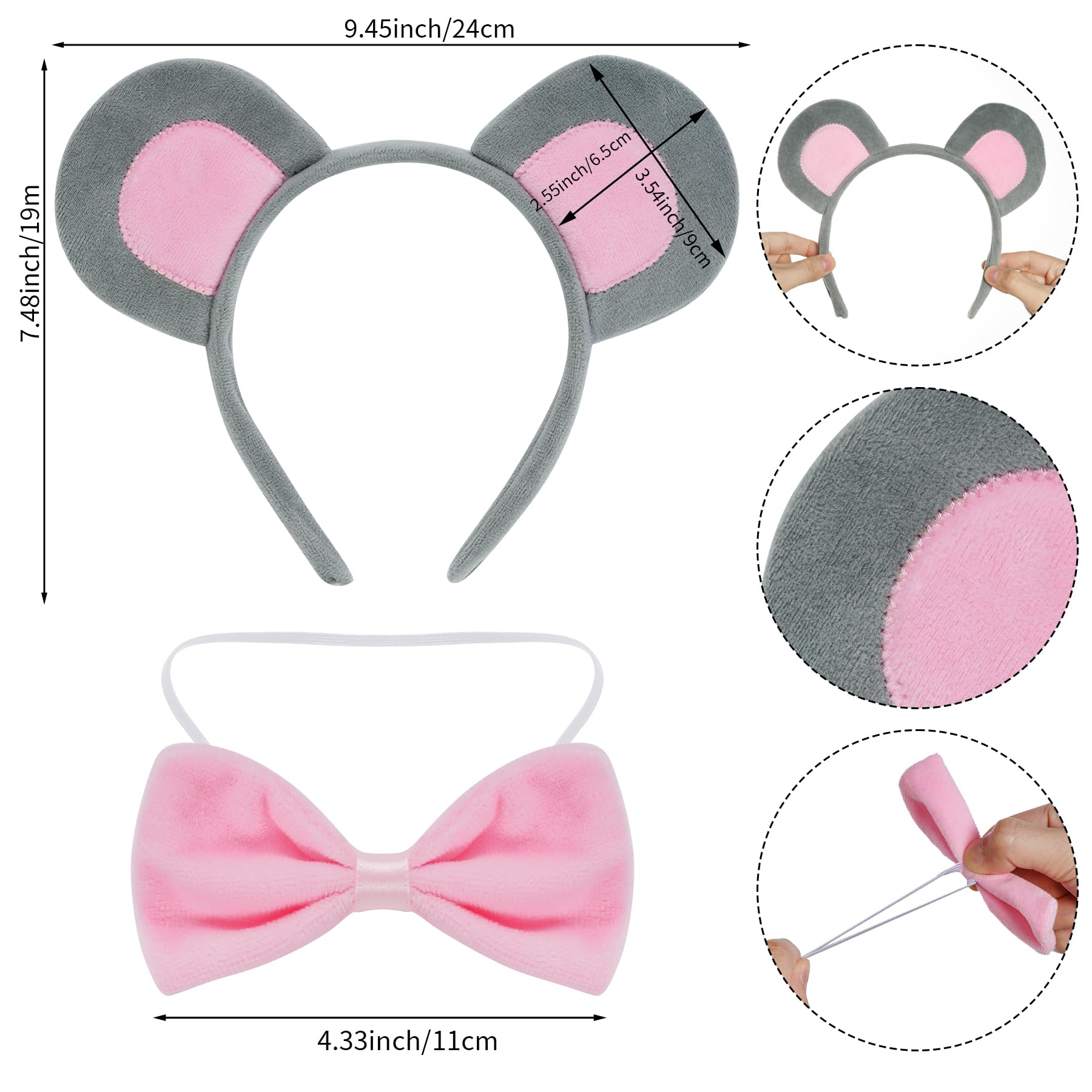 obmwang pink mouse ears headband ideal for playful outfits