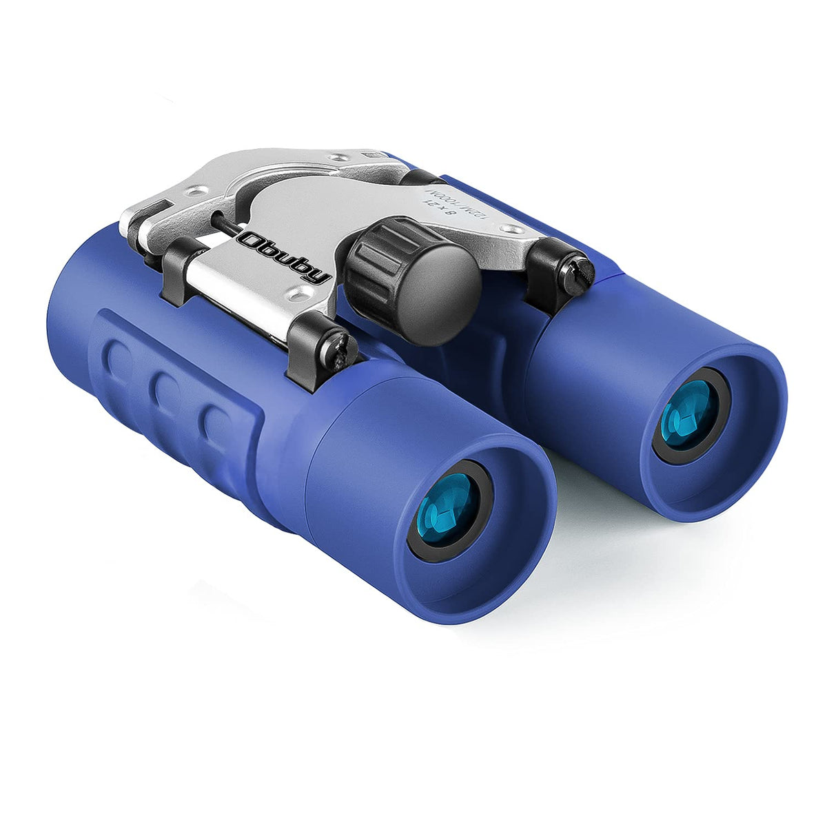 Obuby Kids Binoculars blue front view for crisp outdoor viewing.