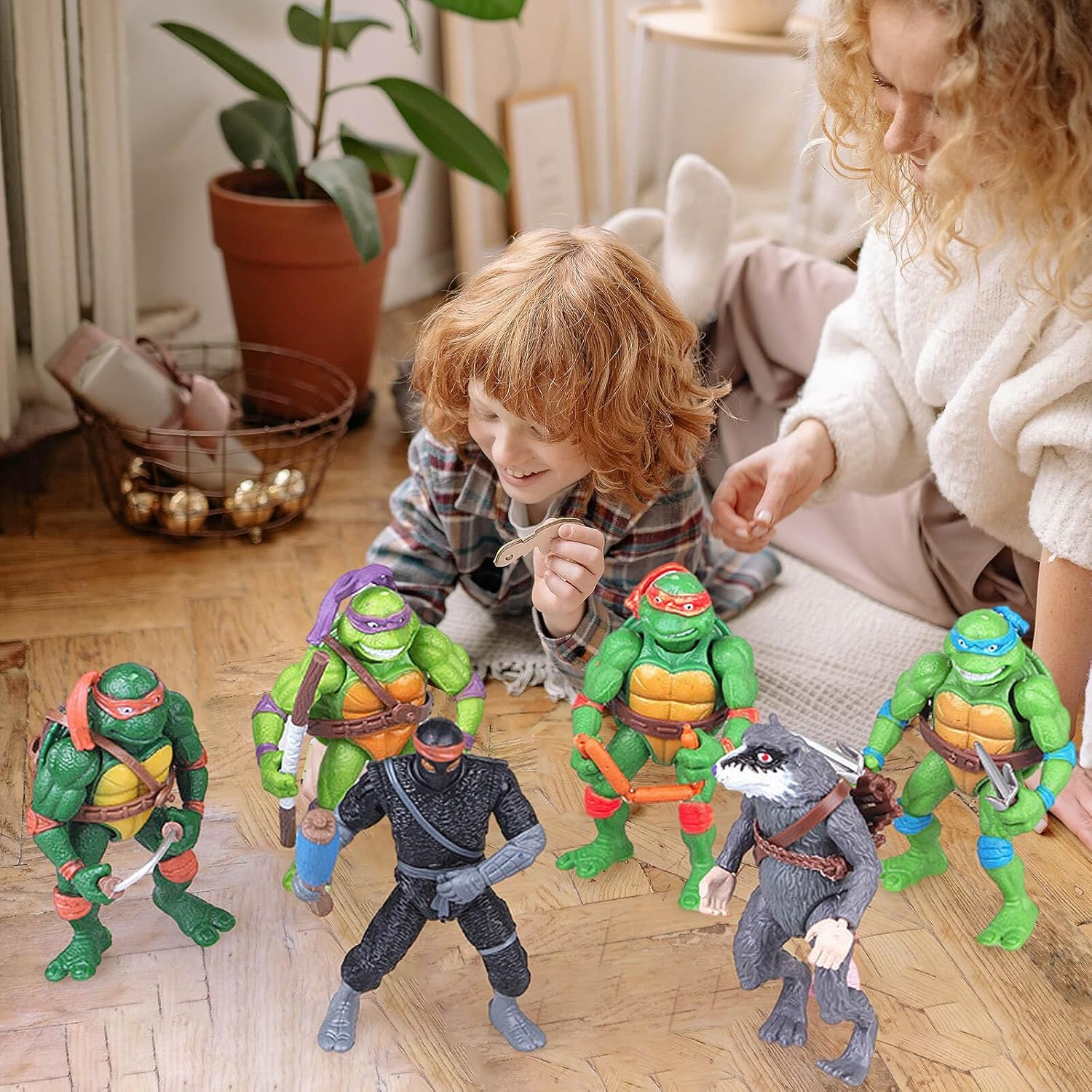 OBXAVV Turtles action figure set pose variation for dynamic scenes