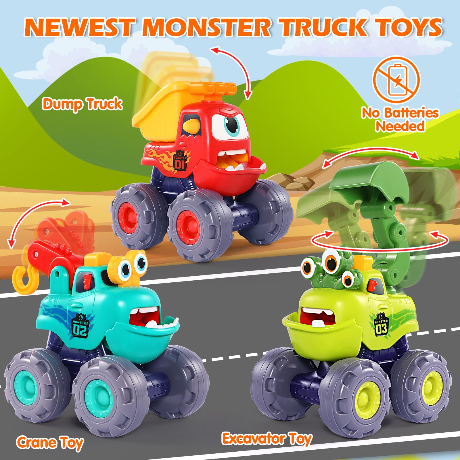 OCATO Monster Truck Dump Truck toy is durable for little hands.