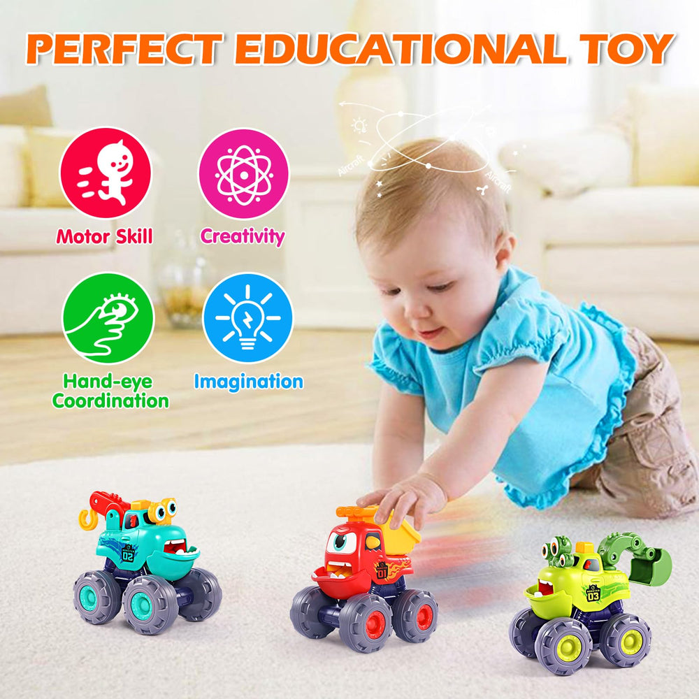 OCATO Monster Truck Pull-Back action, easy for toddlers' playtime.