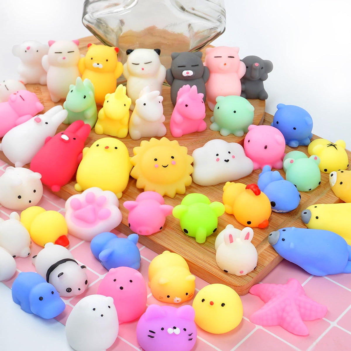 OCATO Squishies 40pcs assortment of soft mochi toys for sensory play and party fun