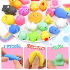 OCATO Squishies mini kawaii animals in bright colors for imaginative play