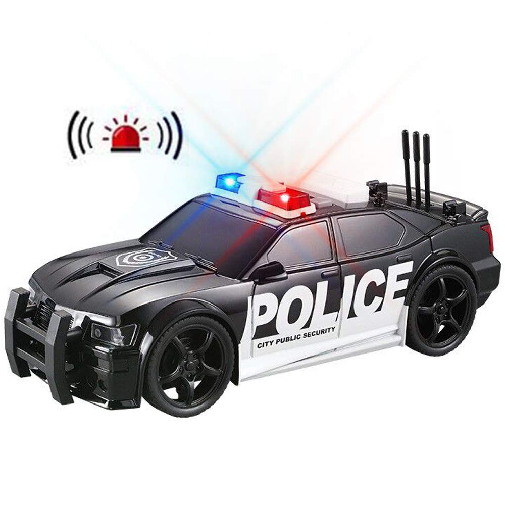 OCCAFY police car toy, front view, durable ABS for safe play.
