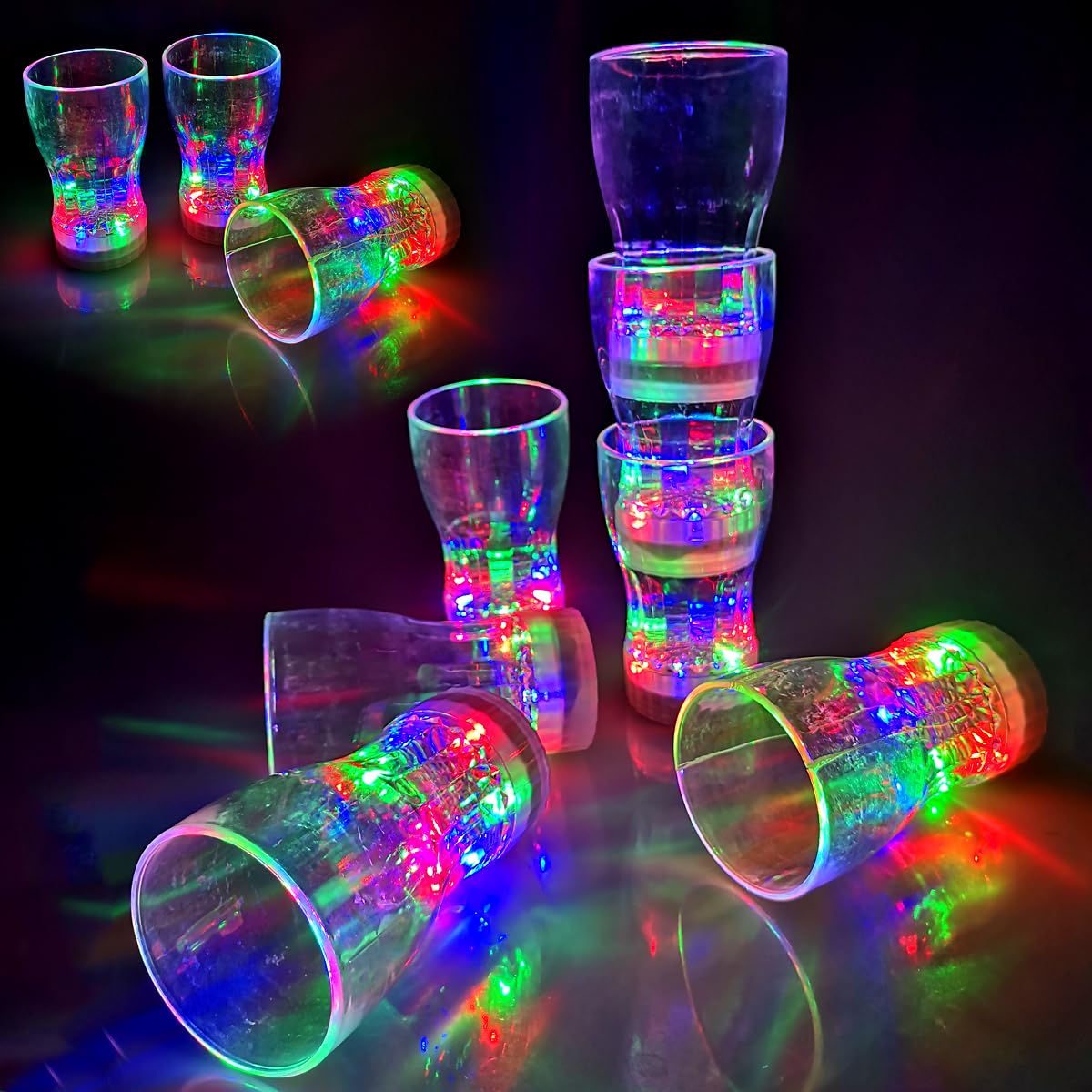 OceanWings 12-pack large glow cups illuminate parties with bright multi-color LEDs.