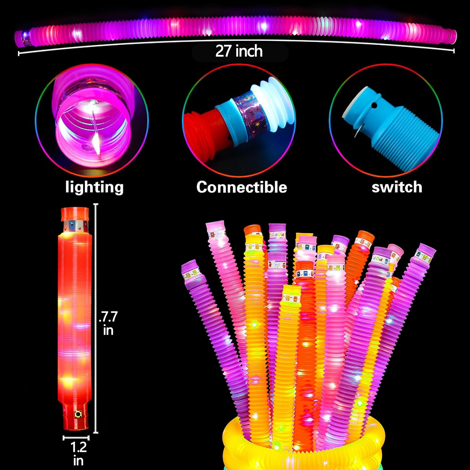 OceanWings glow tubes in bright colors brighten any party setting