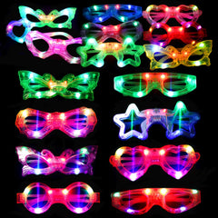 OceanWings LED glasses for kids showing 6 shapes for a vibrant party glow