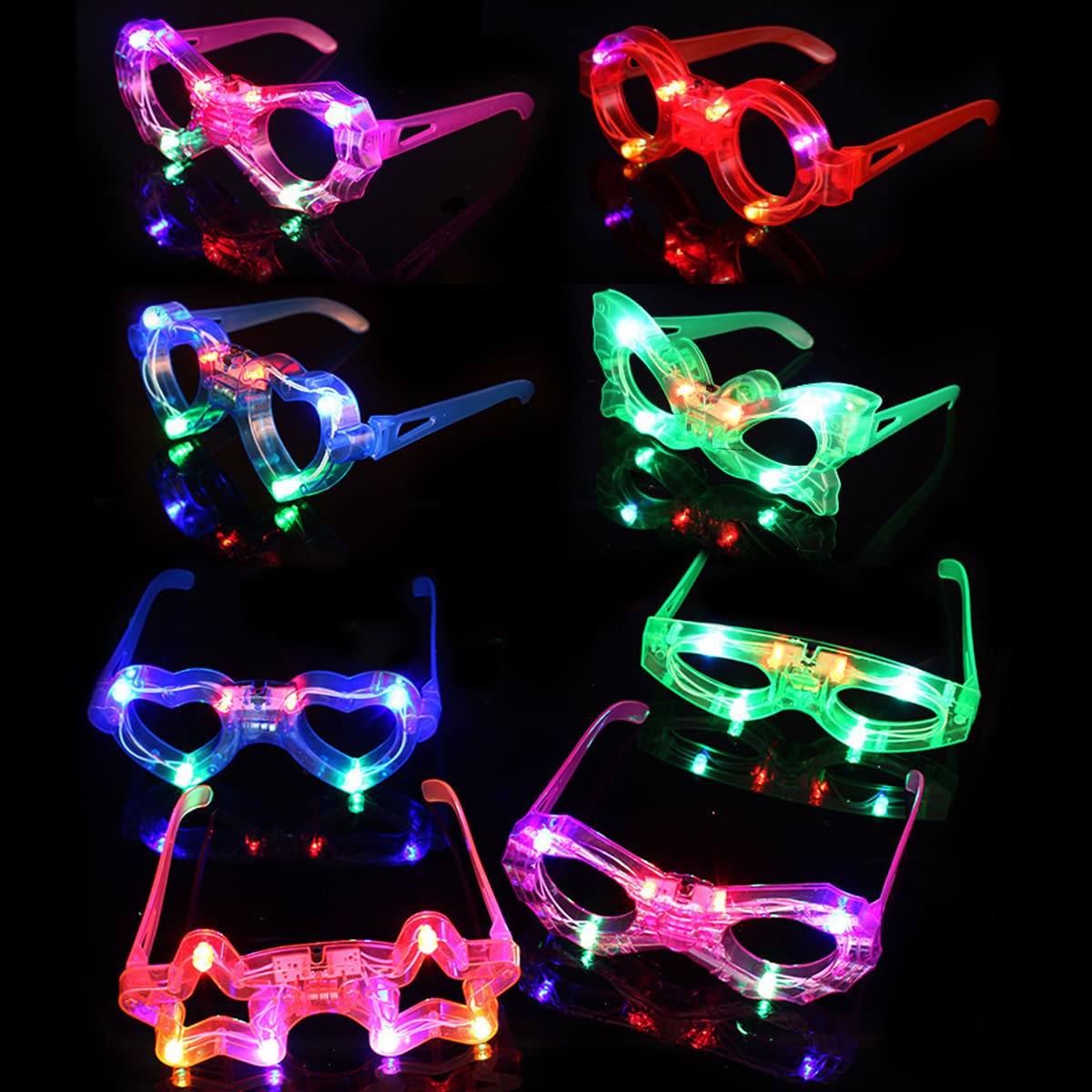 OceanWings LED glasses ellipse shape glowing in neon colors at events