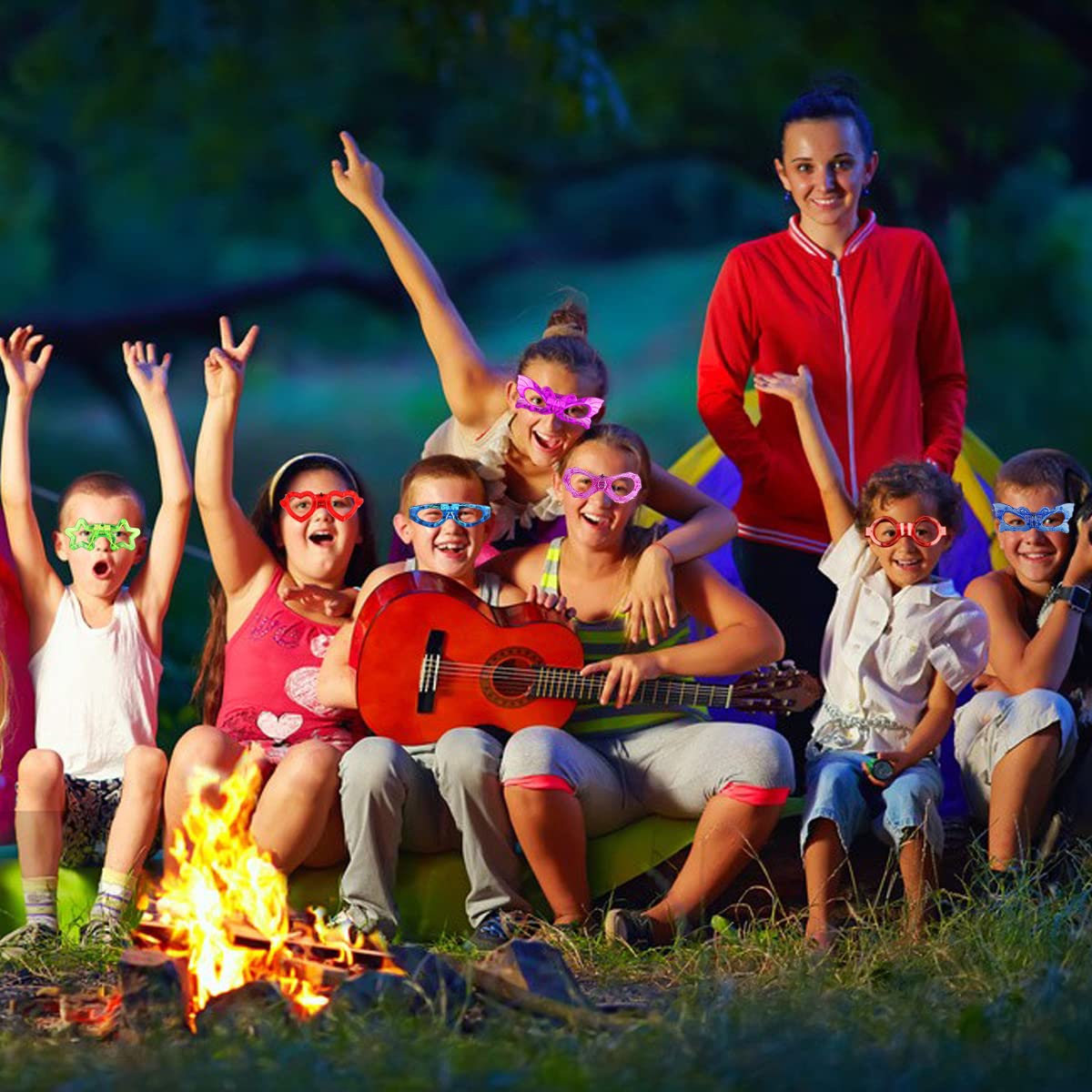 OceanWings LED glasses spider-web shape with quirky style in celebrations