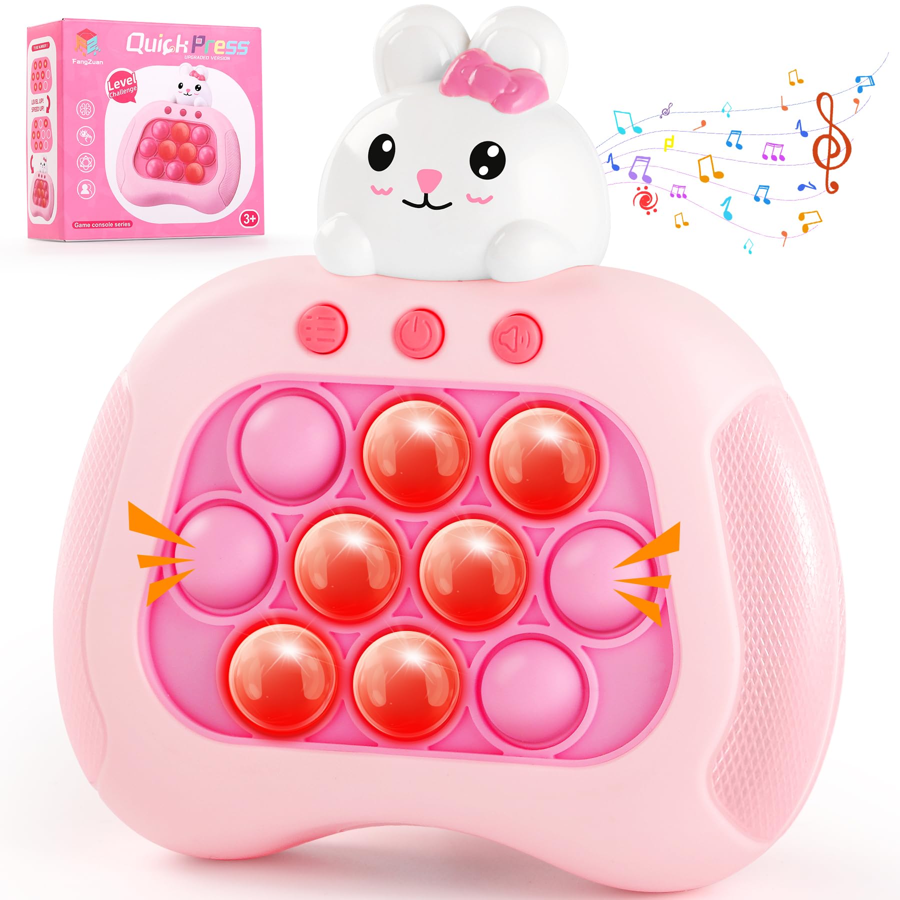 OCYGL Easter Rabbit Pop Push Toy front view showing compact handheld design for focused, quiet play