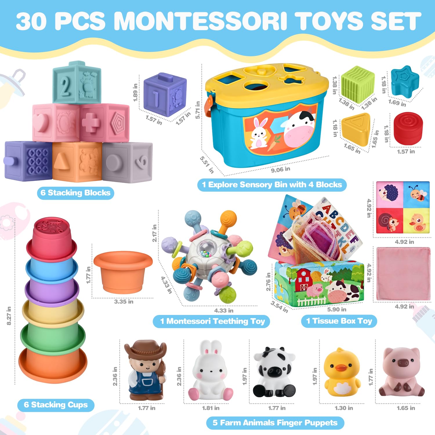 OCHIDO soft stacking blocks encourage stacking and tactile learning for babies.